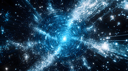 Fototapeta premium Augmented reality without devices visualized through stunning cosmic effects wallpaper digital realm sci-fi futuristic view