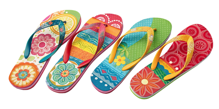 Colorful Floral Flip-Flops for Summer