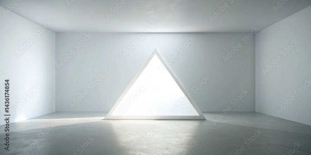 Aufkleber Illuminated Triangular Aperture in a Minimalist Room Setting