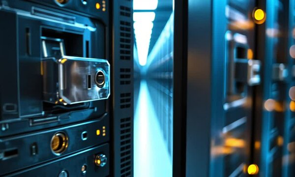Data Center Security: A Close-Up View of a Secure Server Rack