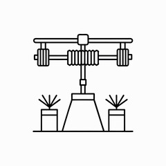 Linear irrigation system vector on white background