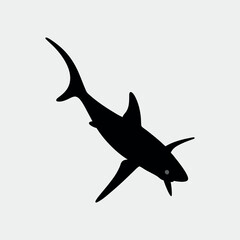 Thresher vector silhouette on white background