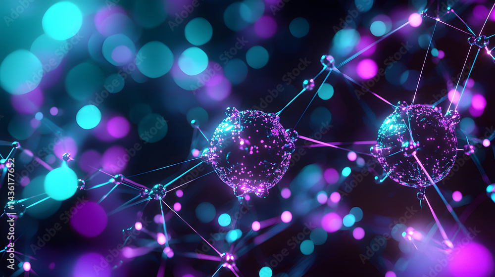 Poster dynamic wallpaper of blockchain cybersecurity and encryption visualized in a vivid digital environme