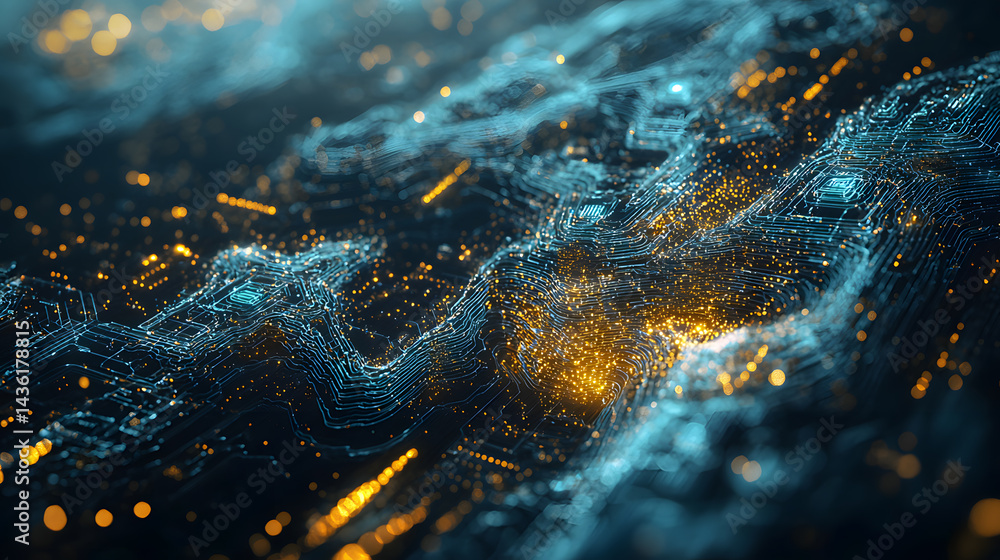 Poster dynamic cloud computing visualizations digital wallpaper artwork abstract tech patterns futuristic e
