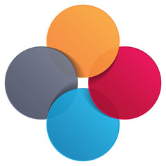 Four steps or options circle infographics design template