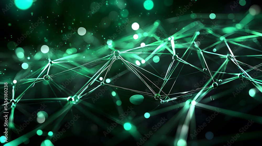 Poster dynamic networks visualization cloud computing wallpaper digital art futuristic environment close-up