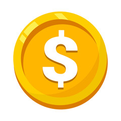 Obraz premium Golden Dollar Coin with 3d effect