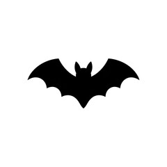 Fototapeta premium Bat silhouette with wings spread for halloween concept, spooky design element