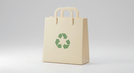 Eco-Friendly Shopping: Reusable Bag with Recycle Symbol
