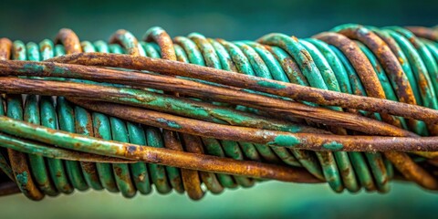 Intricate Coil of Rusted and Patinated Wire, Showing Layers of Time and Corrosion
