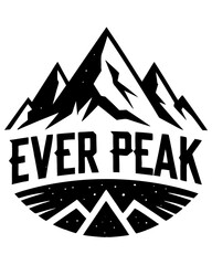 Green Mountains Ever peak Nature Vector Art