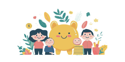 happy family with children