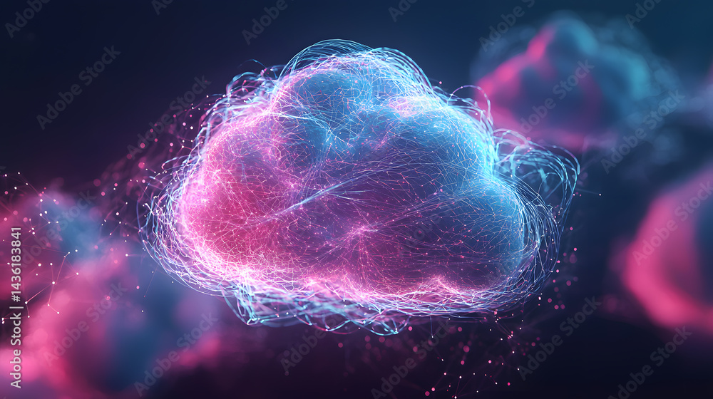 Poster visualizing cloud computing and decentralized systems wallpaper digital art abstract environment fut