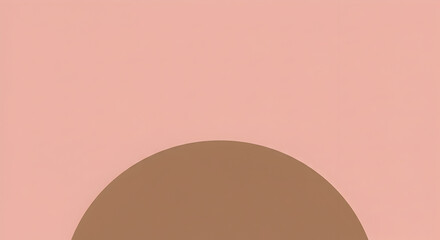 Minimalist Background With Peach Color And Brown Shape On The Bottom
