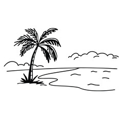 vector tropical island with palm trees