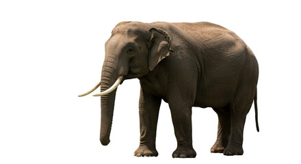 Majestic Asian elephant stands tall against a stark black backdrop