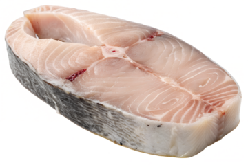 Hyper Realistic Raw Dogfish Steak Isolated on Transparent Background