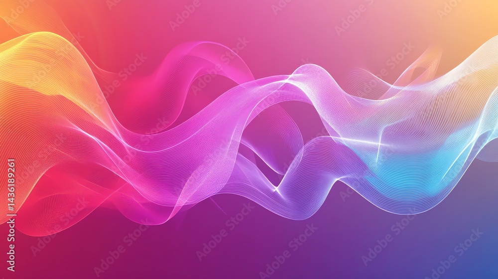 Poster abstract colorful wave background with flowing lines