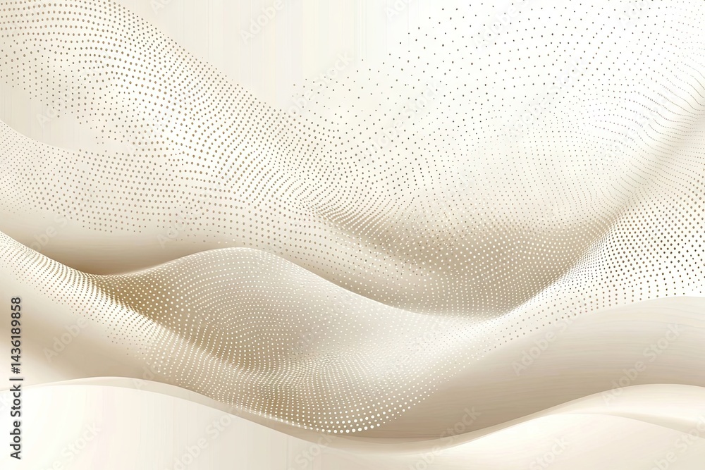 Aufkleber elegant flowing abstract background. delicate, soft waves of light beige and gold dots create a smoo
