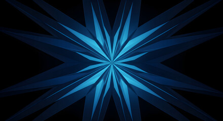 Obraz premium Abstract Blue Starburst Design On A Dark Backdrop For Futuristic Aesthetic