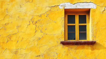Obraz premium Yellow Wall Texture. Vibrant Bright Yellow Wall Texture of Building in San Miguel de Allende Mexico