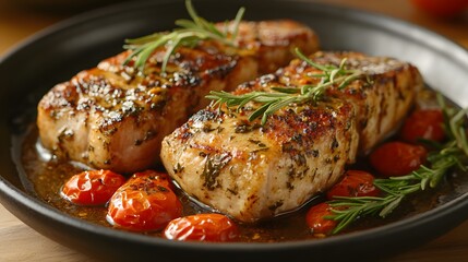 Pork Roast in Mustard Sauce with Tomatoes