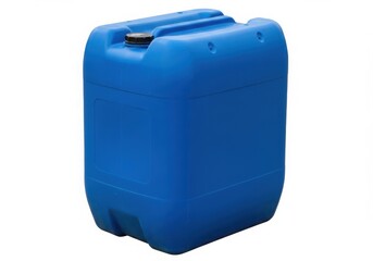 Blue plastic container with cap isolated on white background