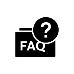 Black Filled Icon of FAQ Layered Squares with Question on Top