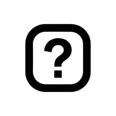 Black Filled Icon of FAQ Question Mark Inside Rounded Square