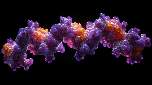 Detailed 3D model of a complex molecular structure