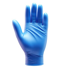 Obraz premium A blue glove with a white background. The glove is a symbol of protection and safety