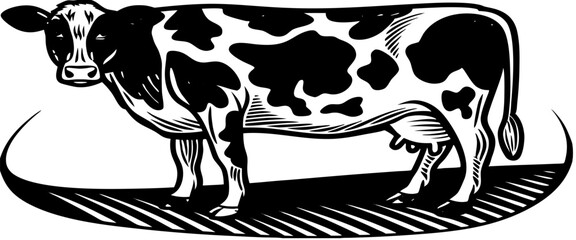 Cattle farmer feeding a herd of cows on an organic and sustainable farm outdoors on a sunny day. A caring agriculture expert or animal lover breeding livestock and taking care of it of farmland