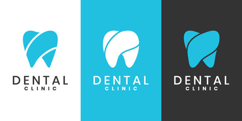 Dental clinic logo design with tooth icon