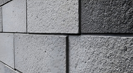 Naklejka premium Gray Concrete Blocks Wall Texture Construction Material Background
