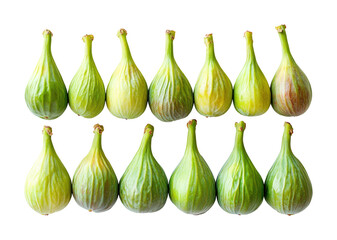 Obraz premium Fresh green figs piled together food natural isolated on transparent background