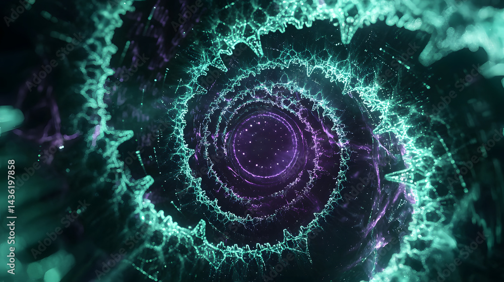 Poster quantum computing wallpaper multidimensional data visualizations digital realm abstract art futurist