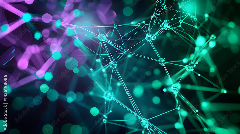 Poster quantum computing wallpaper visualizing multidimensional data in a futuristic environment
