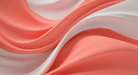 Obraz premium Coral And Cream Soft Wavy Texture Abstract Background Wallpaper Design