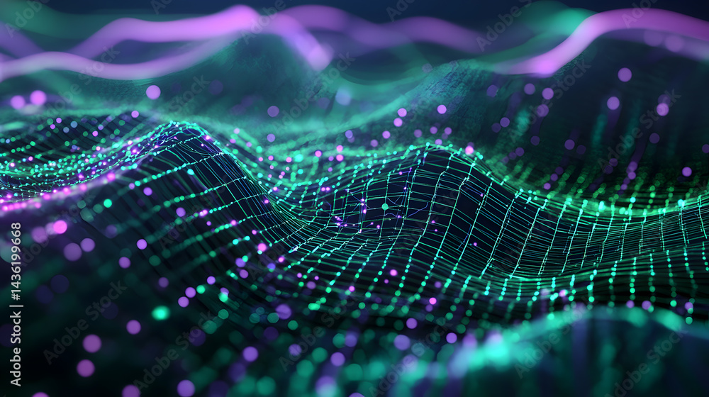 Poster multidimensional data visualization wallpaper quantum computing insights digital realm abstract envi