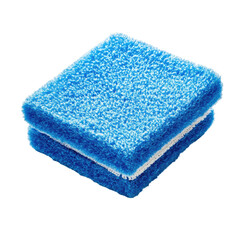 Blue Cleaning Sponge for Household Use, Ideal for Scrubbing Dishes and Surfaces, Soft Texture, Effective in Kitchen and Bathroom Settings on transparent background