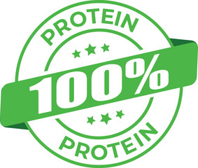 Protein Stamp Seal Mark Vector High Protein Certified Label Design