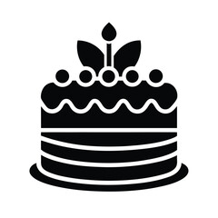 Cake Stencil Icon Vector Illustration