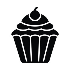 Cupcake Icon Outline Stencil Icon Vector Illustration