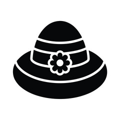 Easter Bonnet Stencil Icon Vector Illustration