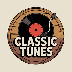 Classic Tunes Vinyl Record Badge