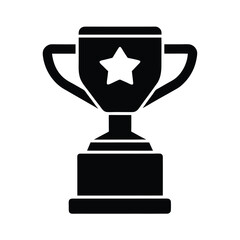 Ice Hockey Trophy Stencil Icon Vector Illustration