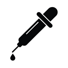 Pipette Stencil Icon Vector Illustration
