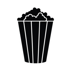 Popcorn Bucket Stencil Icon Vector Illustration
