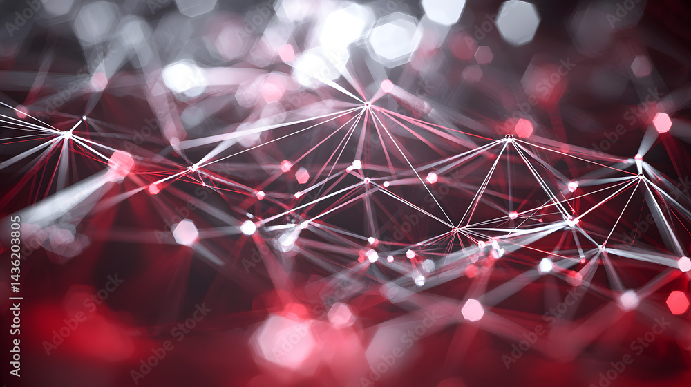 Poster dynamic sustainable tech wallpaper digital systems visualized abstract red and white background