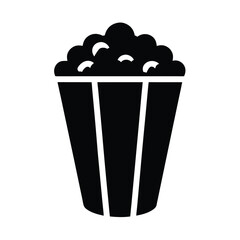 Popcorn Icon Stencil Icon Vector Illustration